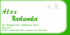 alex mahunka business card